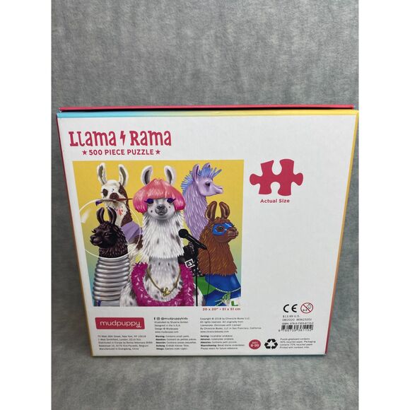 Mudpuppy Llama Rama Jigsaw Puzzle 500 pieces 20" x 20" Complete - Picture 3 of 4